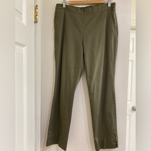 Ralph Lauren Olive Straight Ankle Pants size 10 Old Money Classic Capsule - Picture 1 of 5